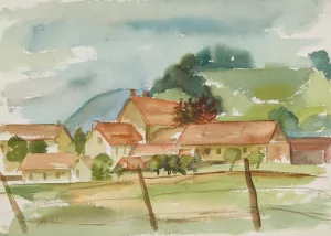 Glasfabrik beim Kalvarienberg by Anny Dollschein Oil Painting