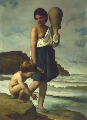 Kinder am Strande by Anselm Feuerbach Oil Painting