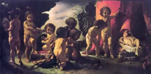 Kinderstaendchen by Anselm Feuerbach Oil Painting