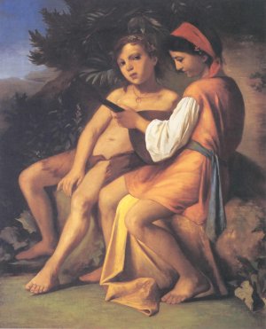 Musizierende Kinder by Anselm Feuerbach Oil Painting
