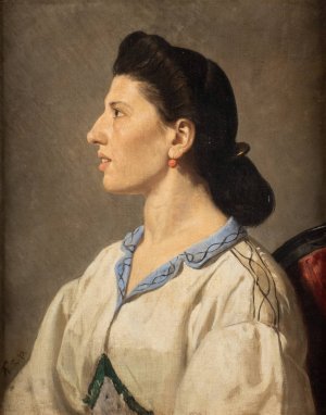 Portrait of an Italian woman by Anselm Feuerbach Oil Painting