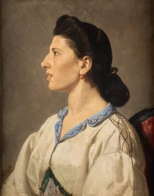 Portrait of an Italian woman Oil painting by Anselm Feuerbach