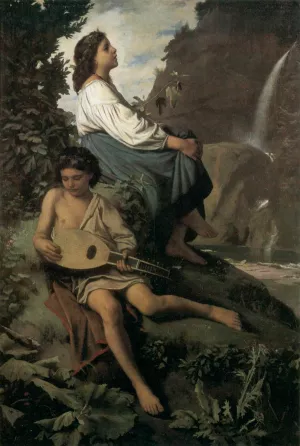 Ricordo da Tivoli Oil painting by Anselm Feuerbach