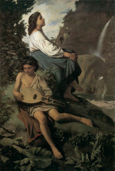 Ricordo da Tivoli by Anselm Feuerbach - Hand-Painted Oil Painting Reproduction