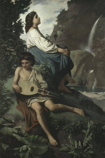 Ricordo di Tivoli  by Anselm Feuerbach - Hand-Painted Oil Painting Reproduction
