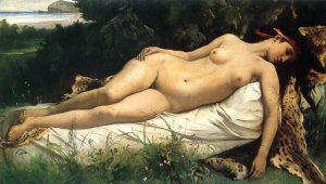 Ruhende Nymphe Oil painting by Anselm Feuerbach
