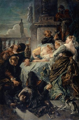 The Death Of Pietro Aretino by Anselm Feuerbach Oil Painting