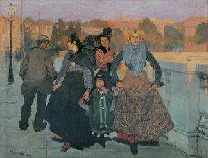 Group Of People by Anselmo Guinea Oil Painting