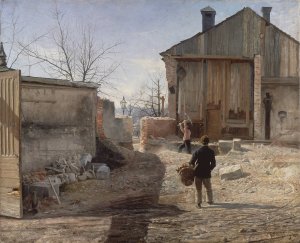 Demolishing the Old Orphanage, Stockholm by Anshelm Schultzberg Oil Painting