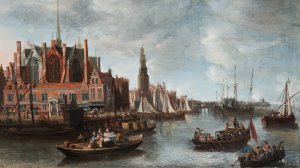 View of Nieuwe Kerk in Amsterdam by Anthoine Beerstraaten Oil Painting