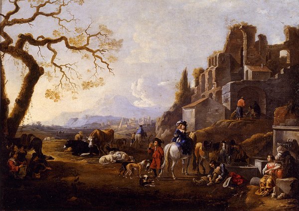 Main Product Photo of Landscape With Figures Painting by Anthonie Goubau