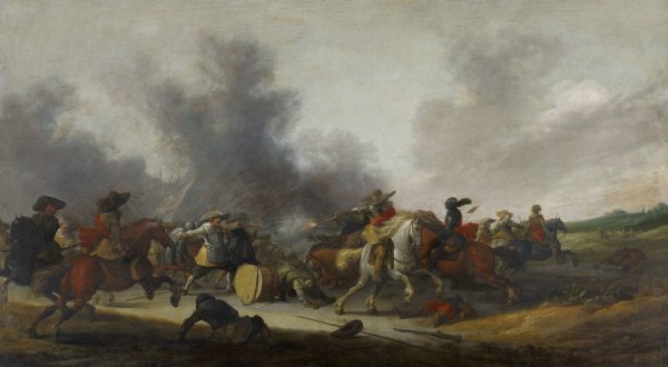 Main Product Photo of A Battle Scene  Painting by Anthonie Palamedesz
