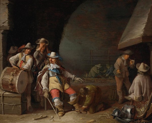 A Guardroom Interior by Anthonie Palamedesz - Hand-Painted Oil Painting Reproduction