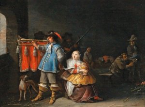 A Guardroom interior by Anthonie Palamedesz Oil Painting