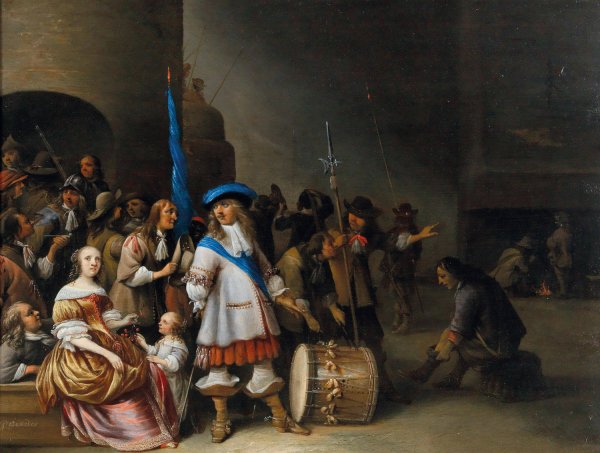 A Guardroom Interior by Anthonie Palamedesz - Hand-Painted Oil Painting Reproduction