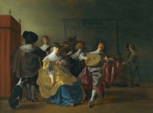 An Interior Scene With An Elegant Company Making Merry by Anthonie Palamedesz Oil Painting