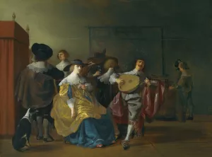 An Interior Scene With An Elegant Company Making Merry by Anthonie Palamedesz Oil Painting
