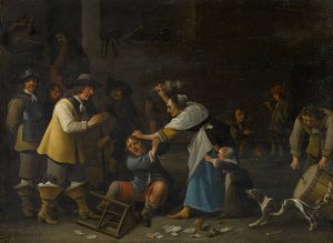 Fight in the Tavern by Anthonie Palamedesz Oil Painting