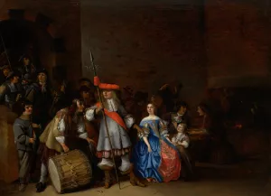 Guardroom Scene by Anthonie Palamedesz Oil Painting