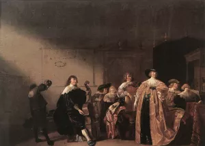 Party Scene with Music by Anthonie Palamedesz - Oil Painting Reproduction