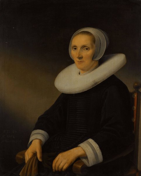 Portrait of a Woman, probably Jacobmina de Grebber  by Anthonie Palamedesz - Hand-Painted Oil Painting Reproduction