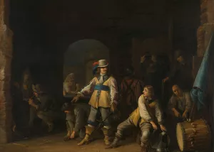 Soldiers in a Guardroom by Anthonie Palamedesz Oil Painting