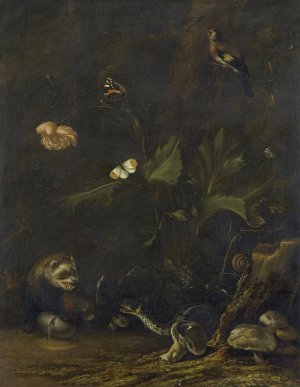 Animals and Plants by Anthonie Van Borssom Oil Painting