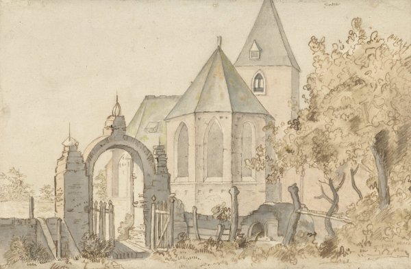 Kerk te Soest  by Anthonie Van Borssom - Hand-Painted Oil Painting Reproduction