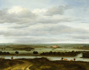 Panoramic Landscape near Rhenen with the Huis ter Lede by Anthonie Van Borssom Oil Painting