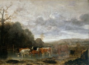 Landscape with Cattle by Anthonie Van Borssum Oil Painting