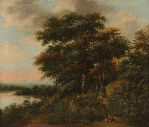 Wooded Landscape  by Anthonie Waterloo - Hand-Painted Oil Painting Reproduction