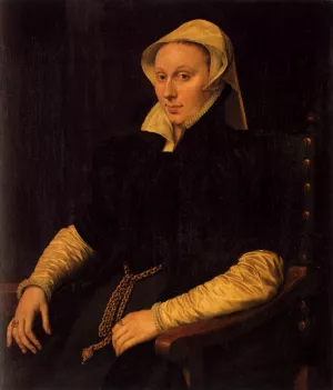Anne Fernel, the Wife of Sir Thomas Gresham by Anthonis Van Dashorst Oil Painting