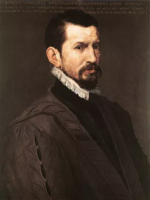 Portrait of Hubert Goltzius by Anthonis Van Dashorst Oil Painting