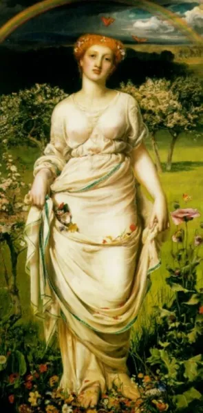 Gentle Spring by Anthony Frederick Sandys - Oil Painting Reproduction