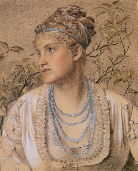 Mary Sandys by Anthony Frederick Sandys - Hand-Painted Oil Painting Reproduction