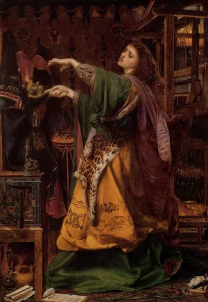 Morgan le Fay Oil painting by Anthony Frederick Sandys