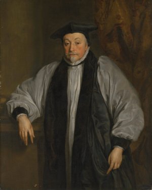 Portrait of Archbishop William Laud by Anthony Van Dyck (Follower) Oil Painting