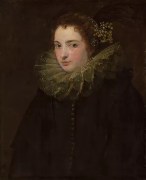 A portrait of a noblewoman by Anthony Van Dyck Oil Painting
