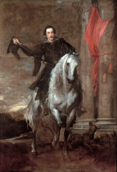 Main Product Photo of Anton Giulio Brignole-Sale On Horseback  Painting by Anthony Van Dyck