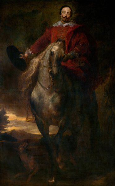 Equestrial Portrait  by Anthony Van Dyck - Hand-Painted Oil Painting Reproduction
