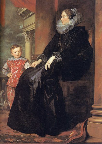 Main Product Photo of Genoese Noblewoman with Her Son Painting by Anthony Van Dyck