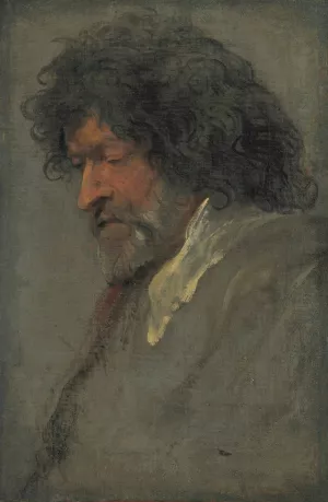 Head study of a man by Anthony Van Dyck Oil Painting