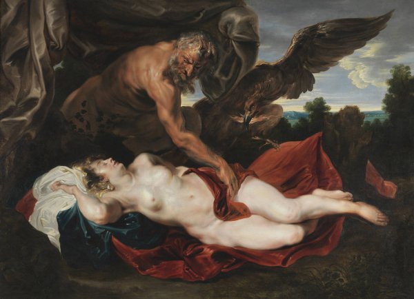 Jupiter and Antiope  by Anthony Van Dyck - Hand-Painted Oil Painting Reproduction