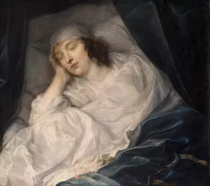 Lady Digby, on her Deathbed by Anthony Van Dyck Oil Painting