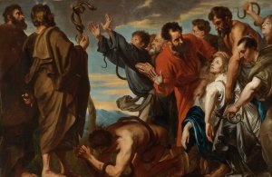 Moses And The Brazen Serpent by Anthony Van Dyck Oil Painting