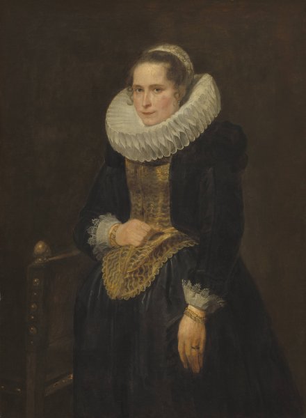 Portrait of a Flemish Lady  by Anthony Van Dyck - Hand-Painted Oil Painting Reproduction