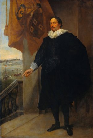 Portrait of a Nobleman, possibly Adriaan van der Borcht Oil painting by Anthony Van Dyck