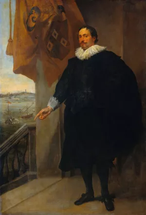 Portrait of a Nobleman, possibly Adriaan van der Borcht by Anthony Van Dyck Oil Painting