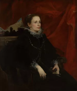 Portrait of a Woman, Called the Marchesa Durazzo by Anthony Van Dyck Oil Painting