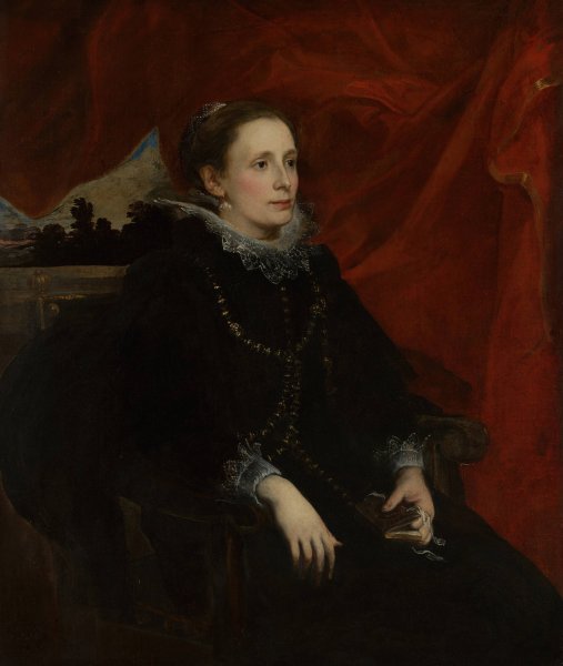 Portrait of a Woman, Called the Marchesa Durazzo  by Anthony Van Dyck - Hand-Painted Oil Painting Reproduction